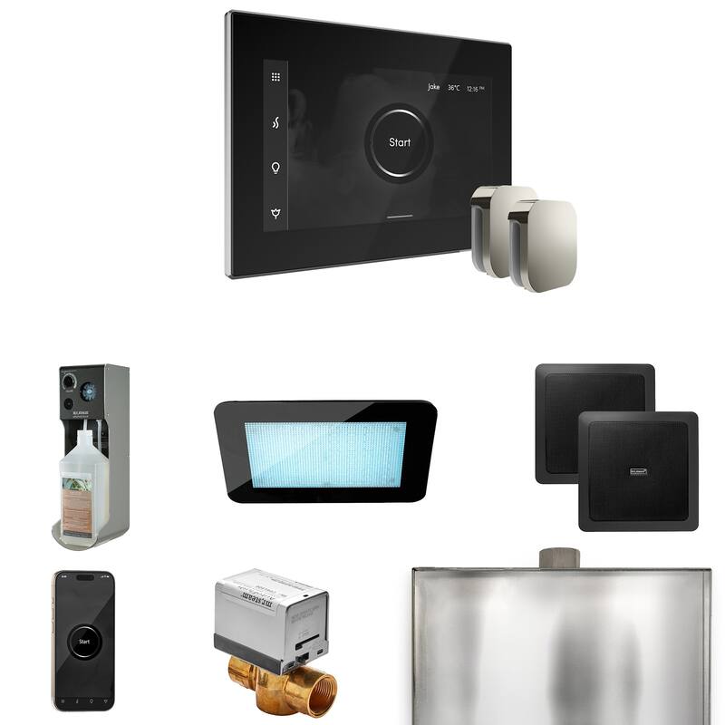 Mr Steam XDRM2X Xdream Max Package Steam Shower Control Package with - Black / Polished Chrome