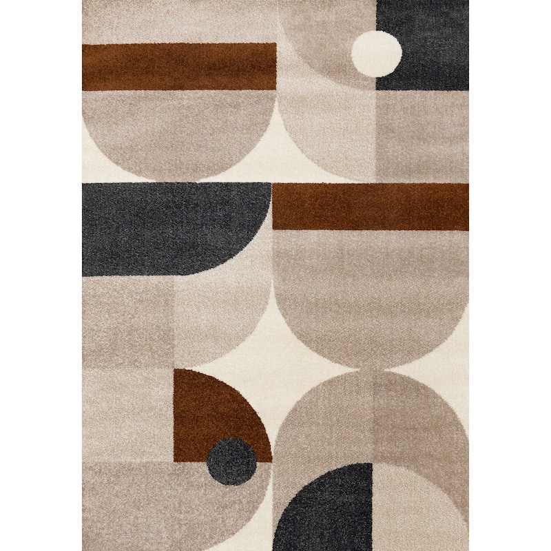 HomeRoots Geometric Modern Rectangle Area Rug - 5' X 8'