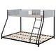 preview thumbnail 6 of 11, Metal Twin over Full Bunk Bed with Safety Guardrail,Noise-Free Design