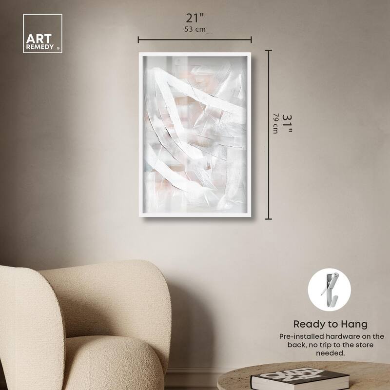 Thick White Texture I Shadowbox by Art Remedy