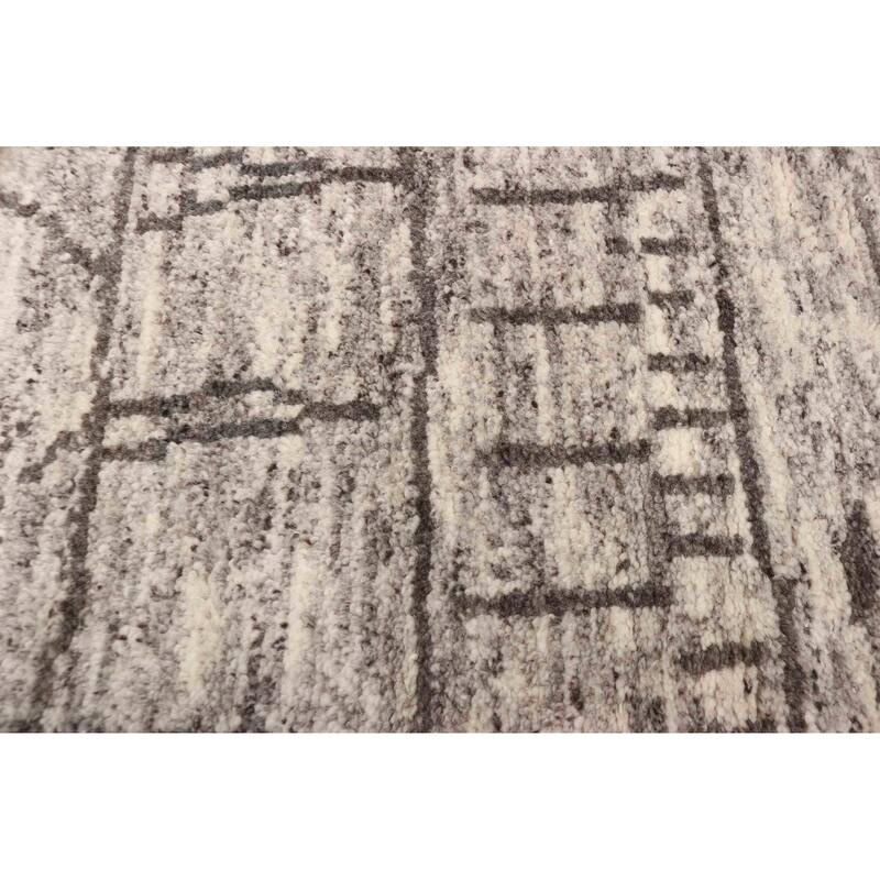 ECARPETGALLERY Hand-knotted Tangier Grey Wool Rug - 5'6 x 7'6