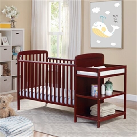 Crib and Changer Combo Cherry