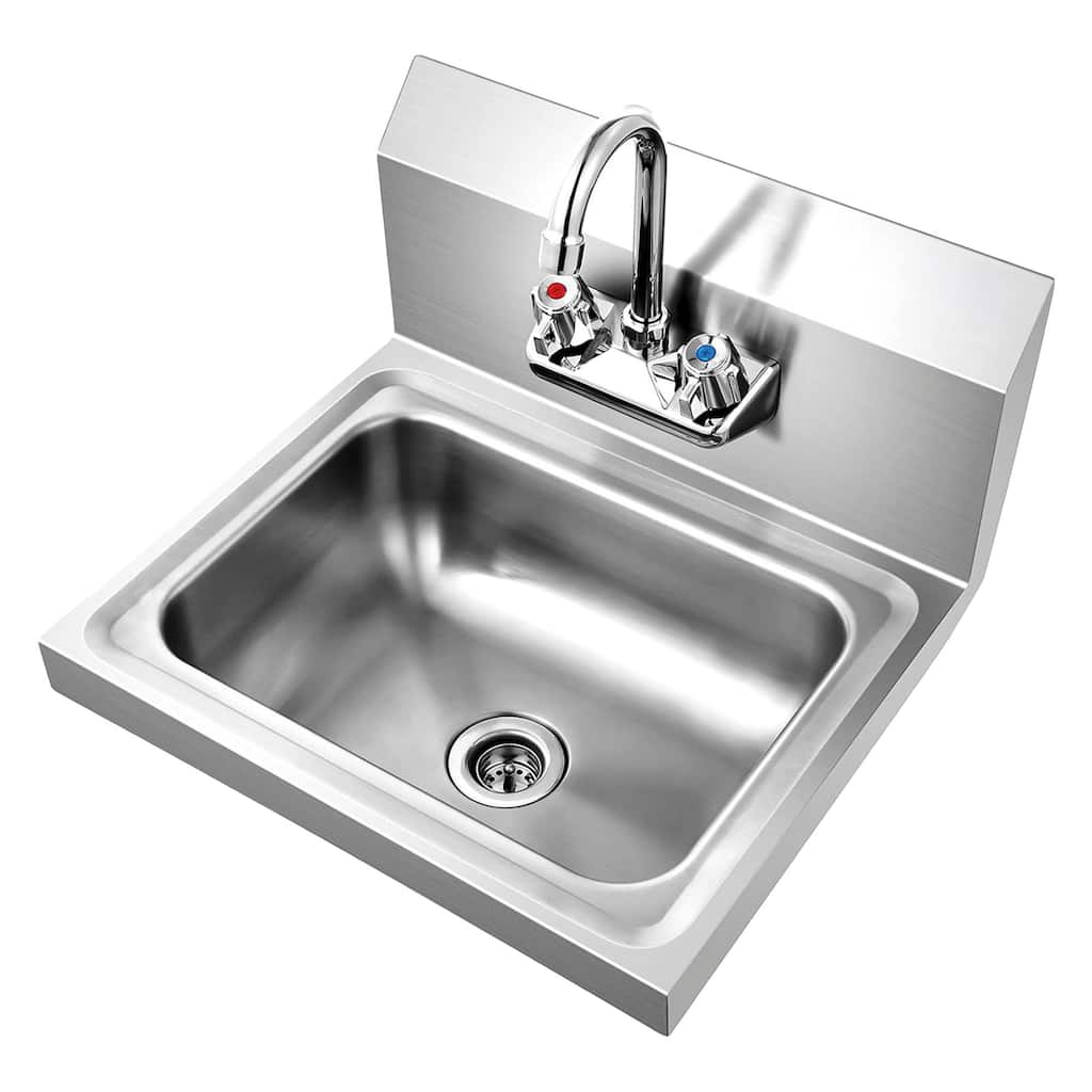 304 Stainless Steel Wall Mounted Hand Sink. NSF Certified.Durable & Easy to Install. Commercial Grade