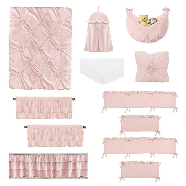 solid pink crib bedding