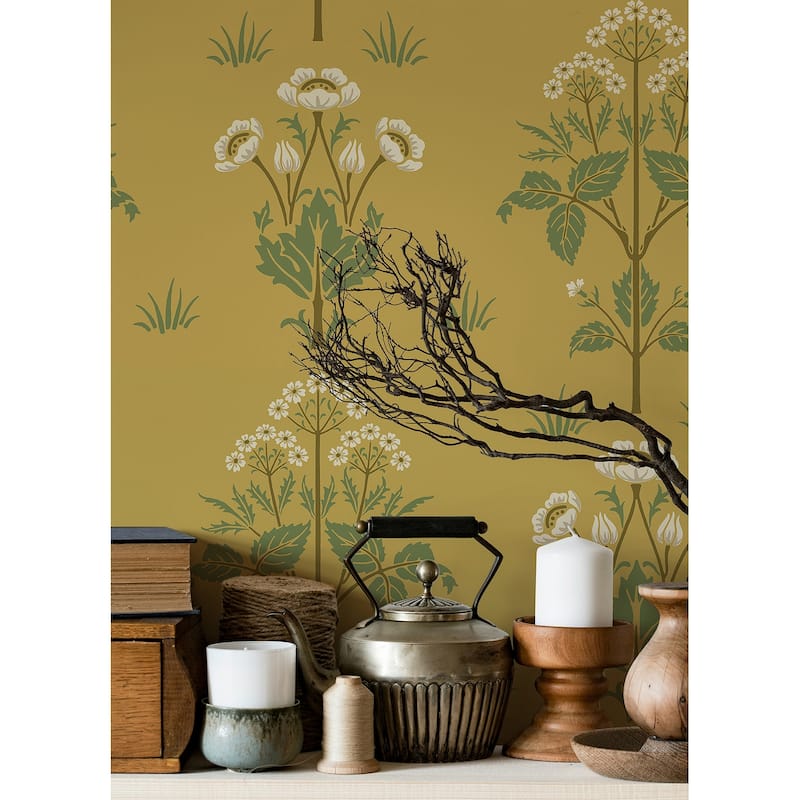 Meadow Sweet Saffron and Thyme Peel and Stick Wallpaper