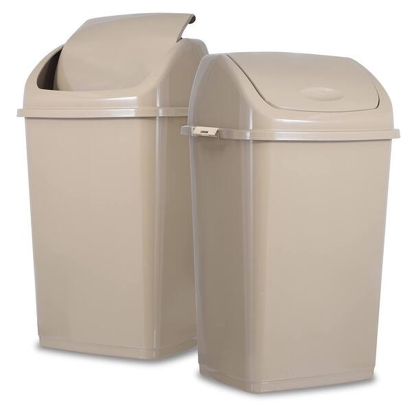 Kitchen Trash Can 13 Gallon with Swing Lid, Plastic Tall Garbage Can, Large 52 Qt Recycle Bin