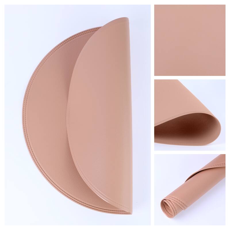 Set of 6 Placemats, Faux Leather Placemats for Kitchen Dining Table Decor Heat Resistant Table Placemats Wipeable Table Mat - Pink
