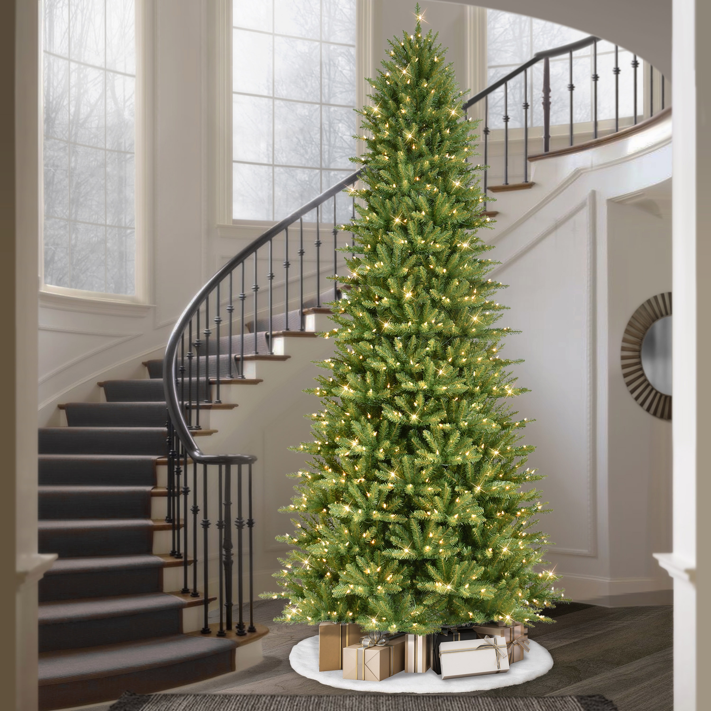 Puleo International 12 ft. Pre lit Slim Fraser Fir Artificial