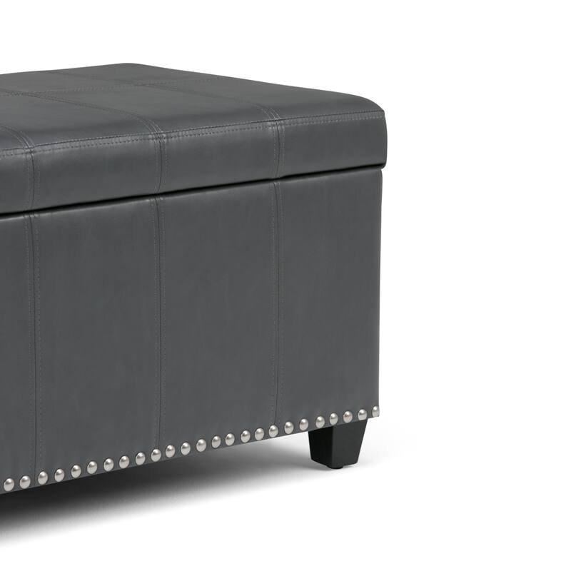 Modern Storage Ottoman Bench for Living Room - Dark Gray