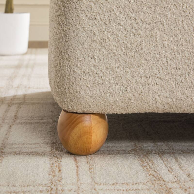 Walker Edison Contemporary Boucle Large Storage Ottoman
