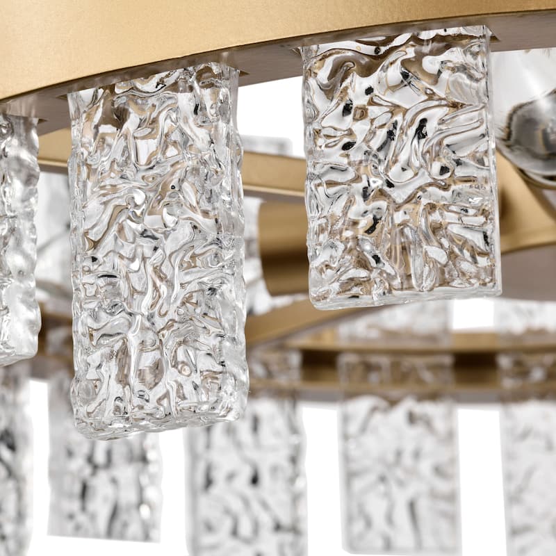 Casandra 6-light Drum Glass Strip Chandelier