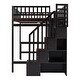 preview thumbnail 12 of 48, Full size Loft Bed with Bookshelf, Drawers, Desk and Wardrobe, Espresso