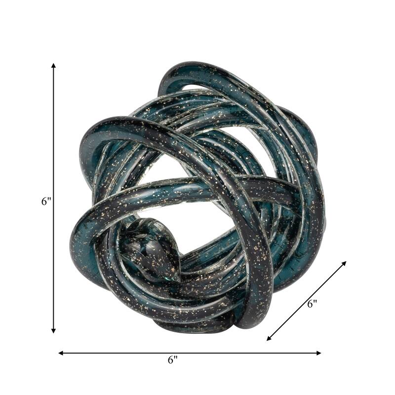Sagebrook Home Sculptural Glass Abstract Knot, Decorative Objects, Home Accent Piece
