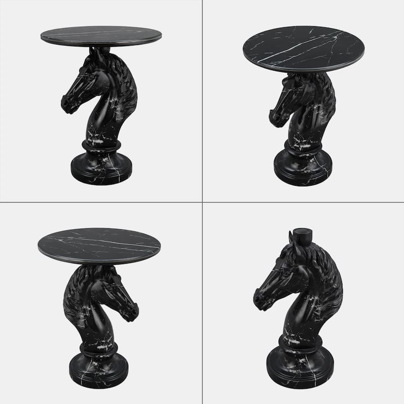 Horse Head Accent Table Animal Statue End Tables Livingroom