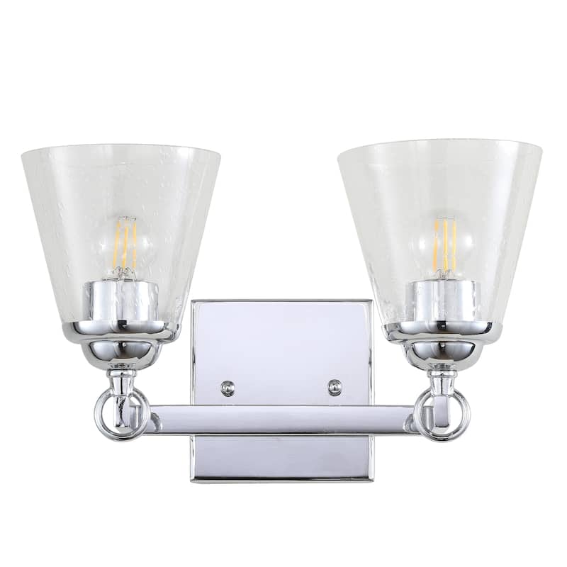 August Hurricane Metal/Glass Vanity, Chrome by JONATHAN Y