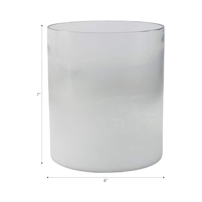 Glass Frosted Finish Pillar Candle Holder - Clear
