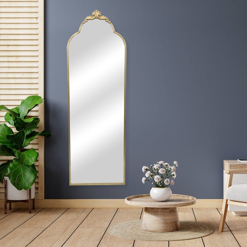 Everlaine Modern Victorian Floor Mirror - N/A - Gold