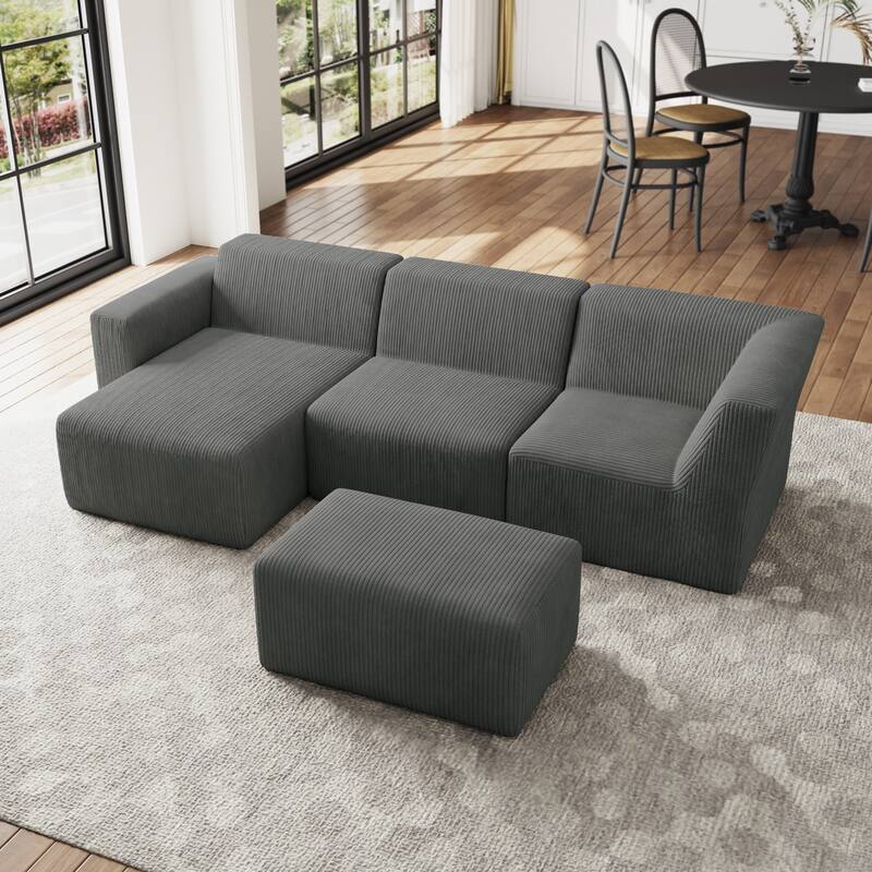 Modular Sectional Sofa 4-seater Oversized Chaise Lounge Couch for Living Room