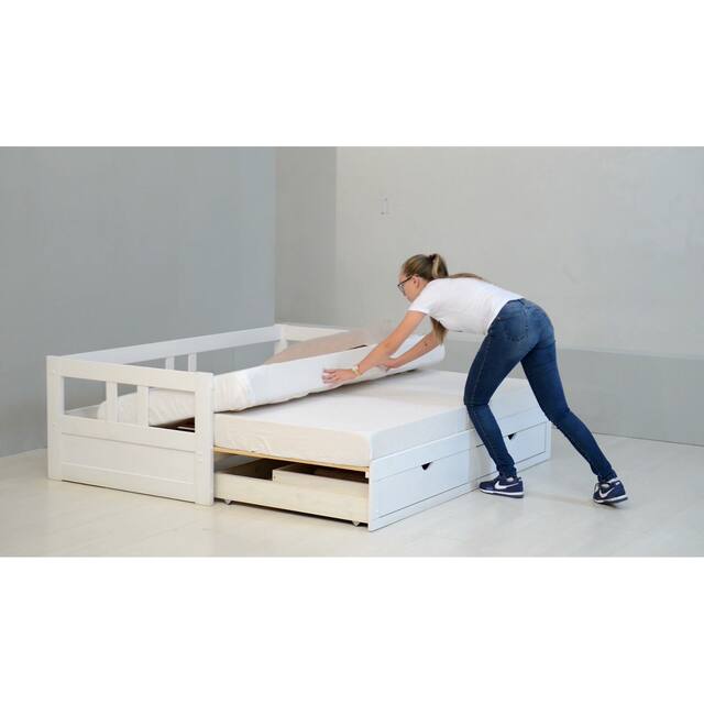 Melody Expandable TwintoKing Trundle Daybed with Storage Drawers On Sale Overstock 18105338