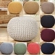 preview thumbnail 1 of 49, AANNY Designs Lychee Knitted Cotton Round Pouf Ottoman