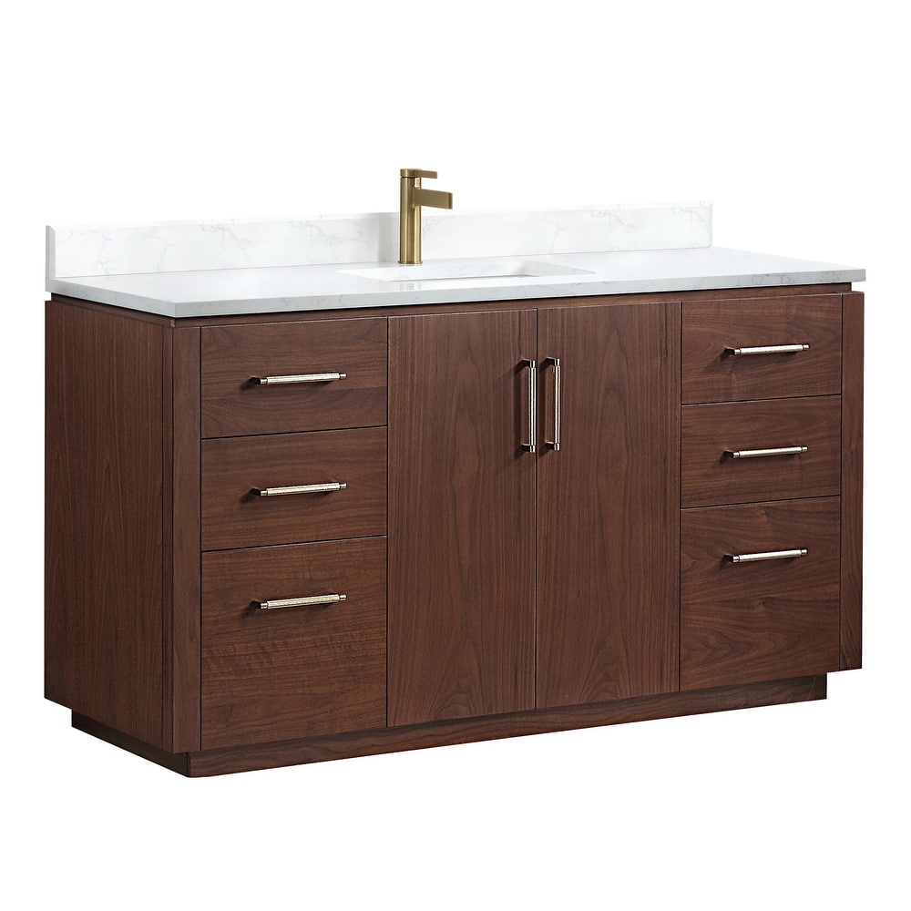 San Single Bath Vanity with Composite Stone Top without Mirror