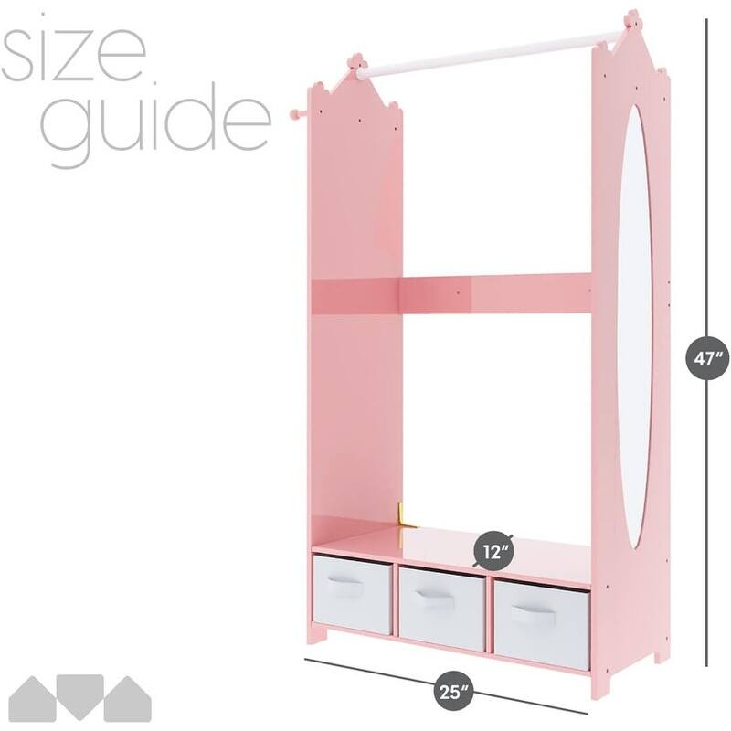Dress Up Storage Kids Costume Organizer Center - 12"D x 25"W x 47"H