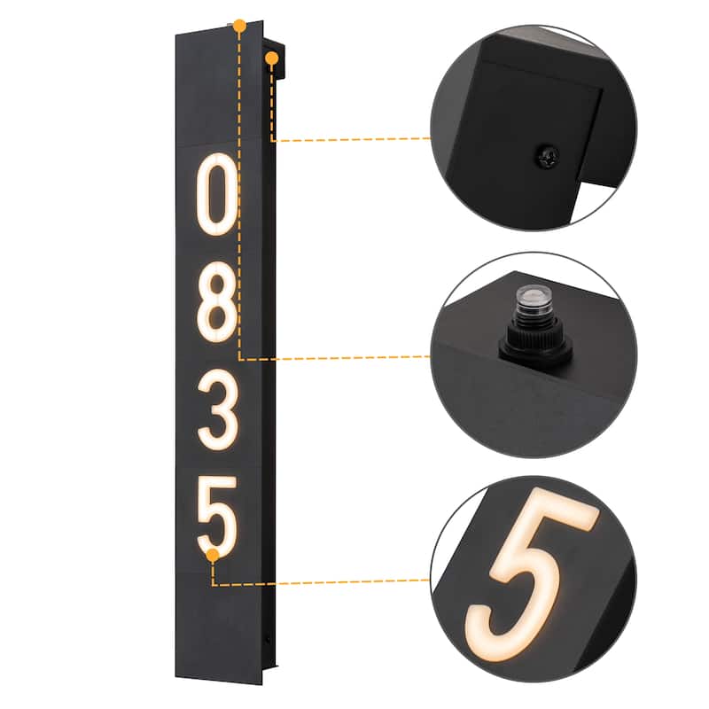 C Cattleya Integrated LED Dusk to Dawn Outdoor Wall Light With Door Number