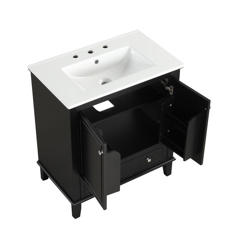 Bathroom Vanity with 1 Drawer, Bathroom Storage Cabinet with 2 Soft Closing Doors, Vanities Cabinet with Adjustable Shelf