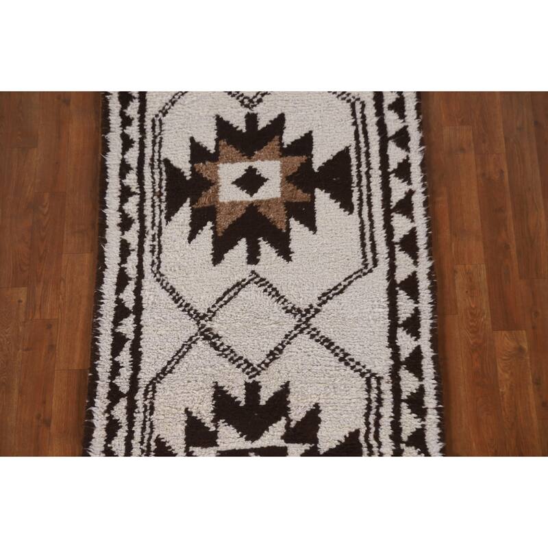 Tribal / Geometric Anatolian Turkish Runner Rug Handmade Wool Carpet - 2'11"x 9'9"