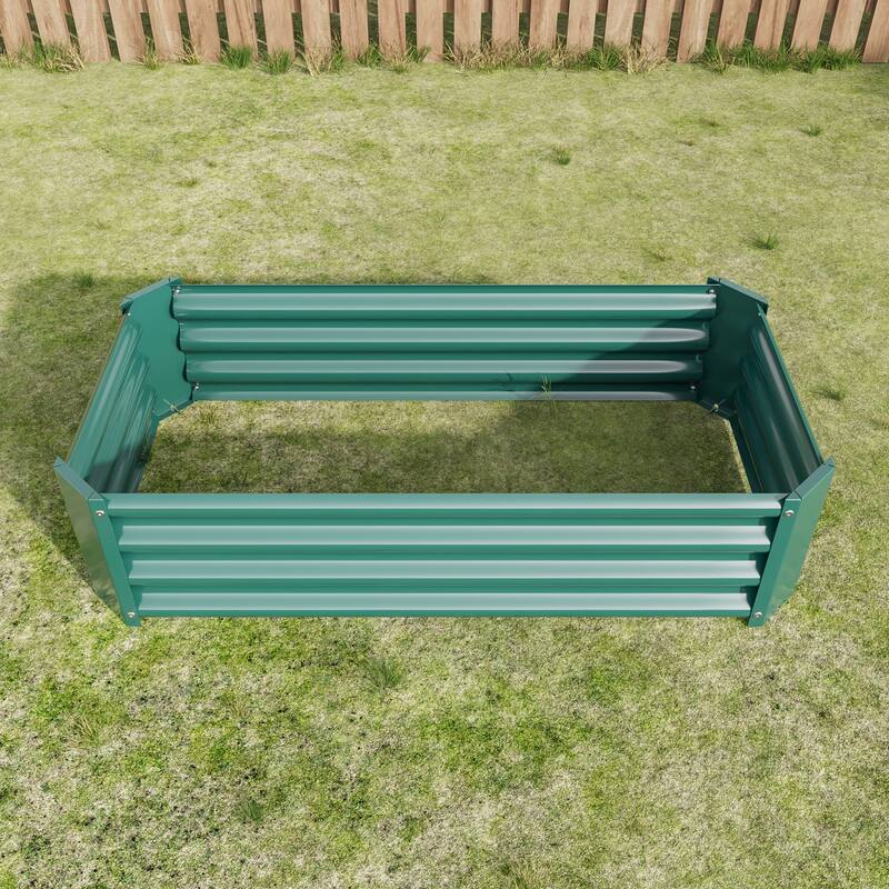GDFStudio - Large Oval Metal Raised Garden Bed for Vegetables, Flowers, and Plants, Outdoor Backyard Planter Box