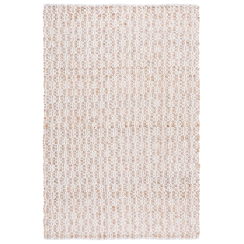SAFAVIEH Handmade Natural Fiber Olessya Farmhouse Jute Rug - Natural/Pink - 5' x 8'