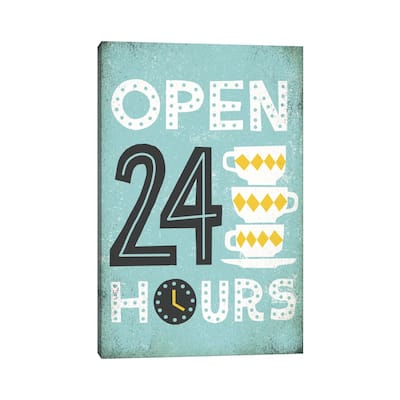 iCanvas "Retro Diner (Open 24 Hours I)" by Michael Mullan Canvas Print