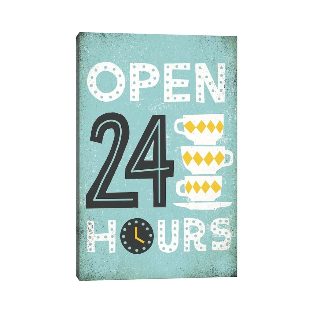 iCanvas "Retro Diner (Open 24 Hours I)" by Michael Mullan Canvas Print
