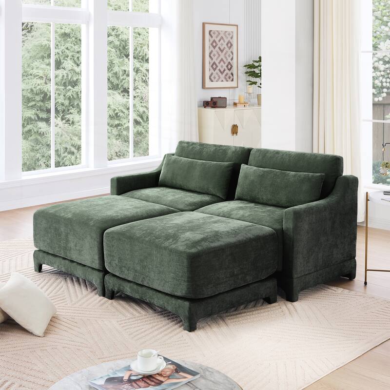 Chenille fabric Two seater sofa