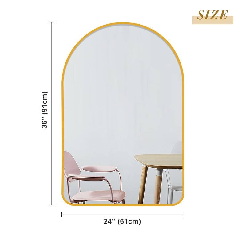 Arch Bathroom Wall Mirror Large Metal Frame Wall Mounted Mirror for Bedroom Living Room Dresser Entryway Decor