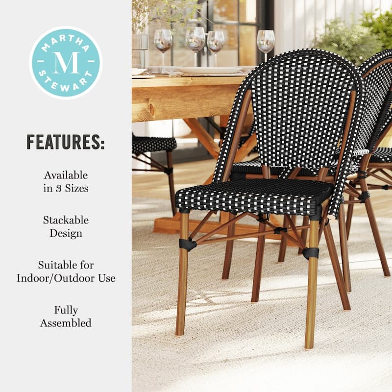 Martha Stewart All-Weather Stackable Patio Bistro Dining Chair - 19"W x 21.75"D x 35"H