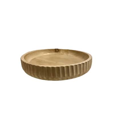 Décor Sm Sun Bleached Wood Bowl Sm Dia 12"
