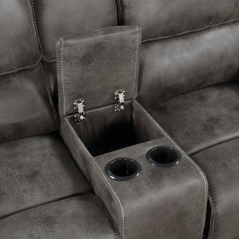 Regina Microfiber Manual Double Reclining Loveseat