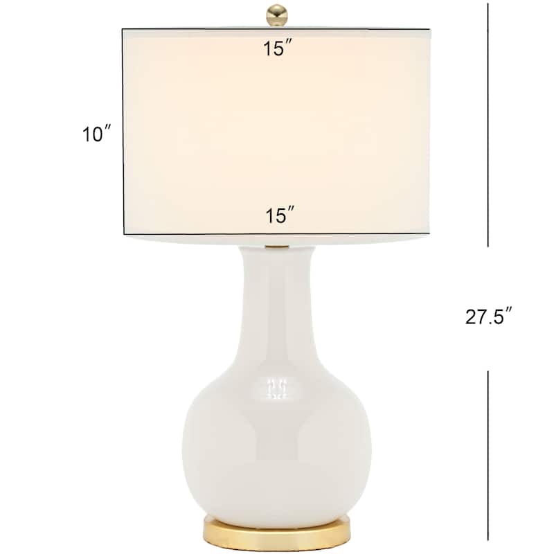 SAFAVIEH Lighting Dionne 28-inch Orange Table Lamp - 15" W x 15" D x 27.5" H - 15Wx15Dx28H