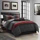 preview thumbnail 2 of 33, Nanshing Ester Red and Black 7-Piece Comforter Set