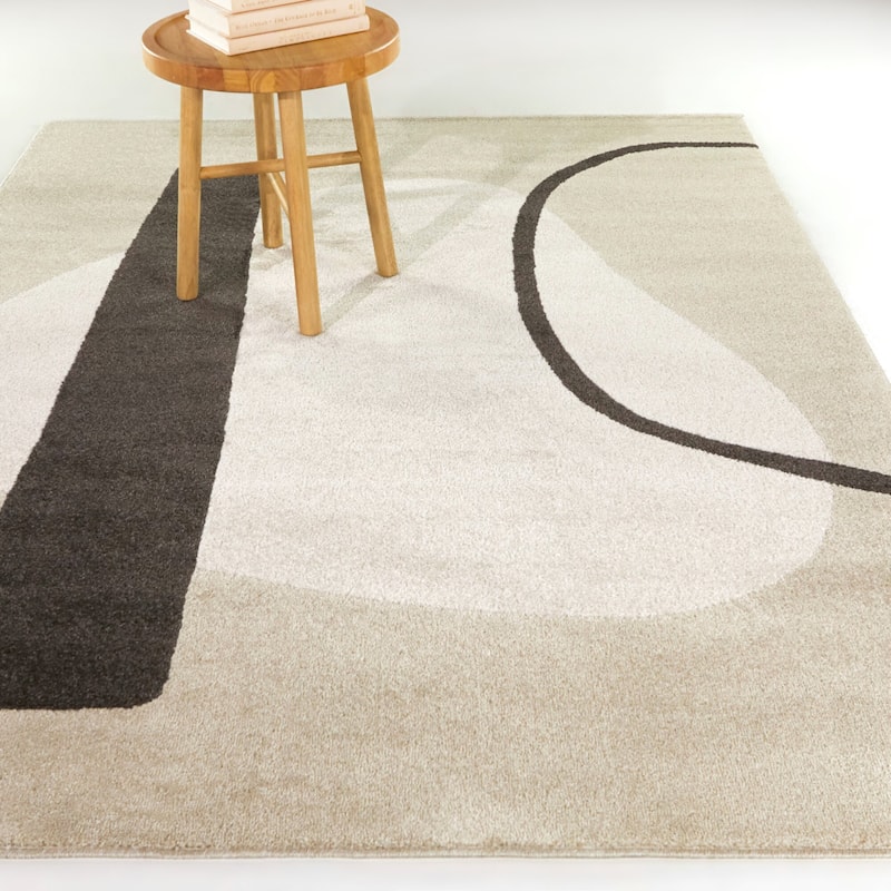 Hirsch Modern Abstract Area Rug - 7' 10" x 10' - Charcoal - Rectangle