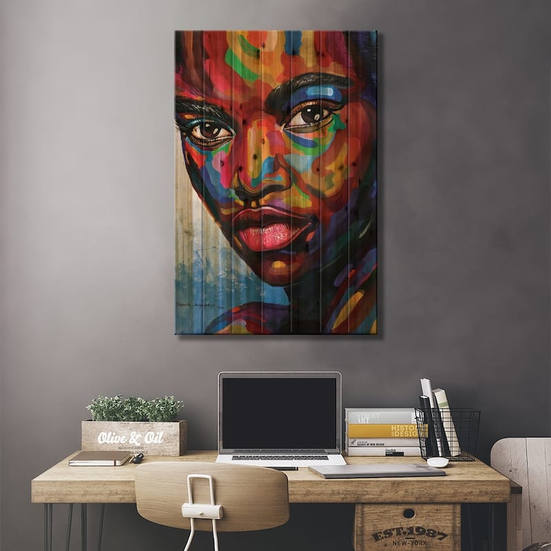State Of Mind Print On Wood by Damola Ayegbayo - Multi-Color