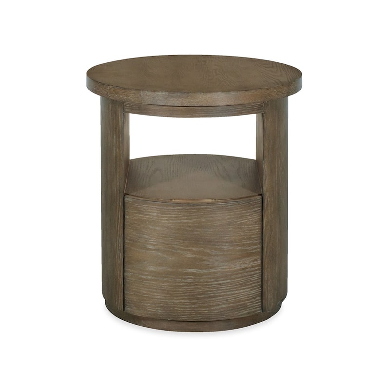 Magnussen Home Bosley Lt. Brown Porpoise Round End Table - 22''W x 22''D x 25''H