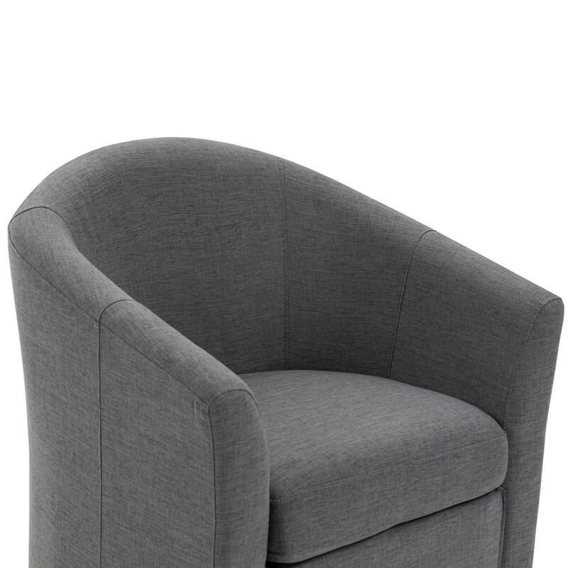 UIXE Swivel Barrel Accent Chair with Metal Base - 30.7"W x 29.9"H x 27.5"D