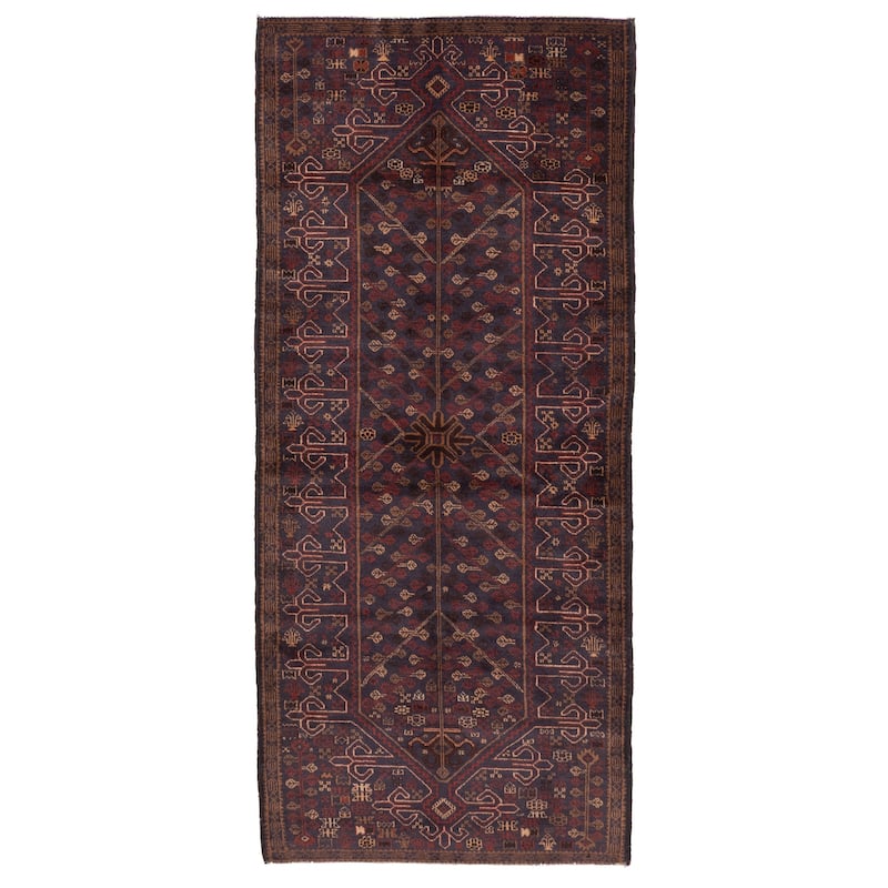 ECARPETGALLERY Hand-knotted Teimani Dark Navy Wool Rug - 3'3 x 7'7