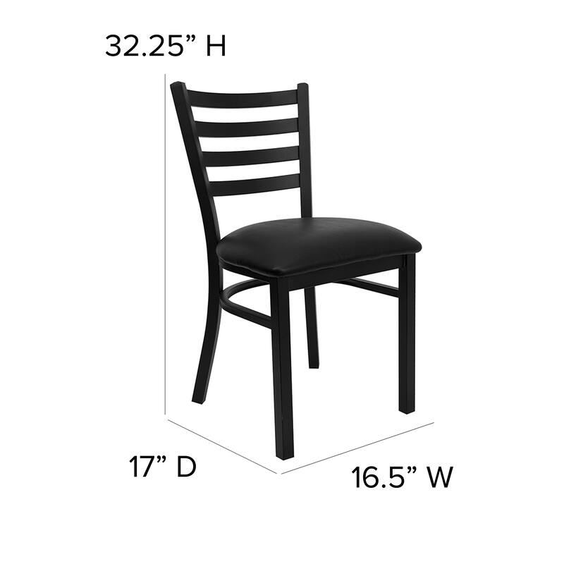 Steel X-back Restaurant Chair (Set of 2) - 16.5"W x 17"D x 32.25"H