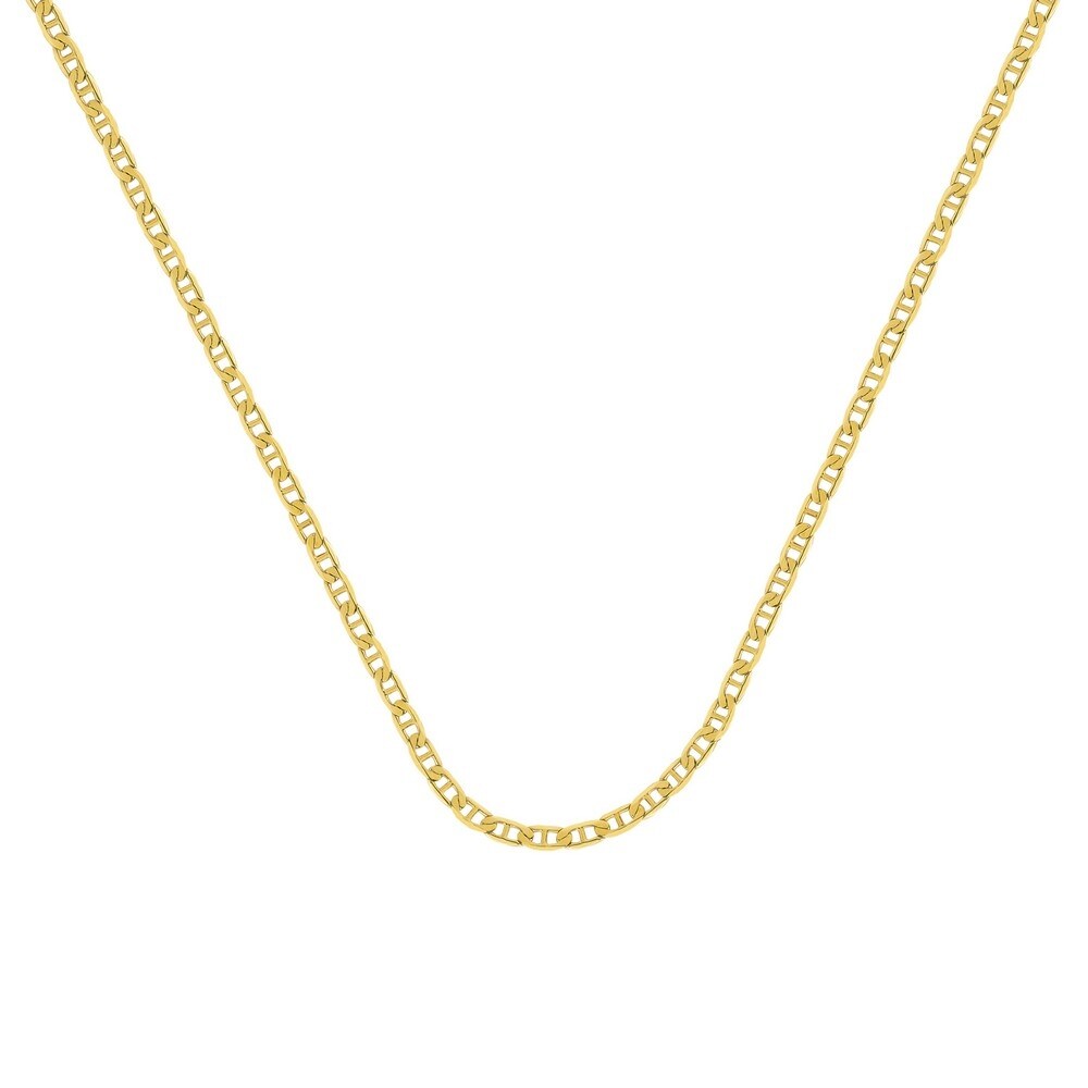 Curata 14k Yellow Gold 1 1mm Flat Mariner Chain Necklace Spring Ring Options 16 18 22 Overstock