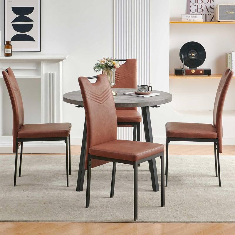 Howtai Upholstered PU Leather Home Kitchen Dining Chairs