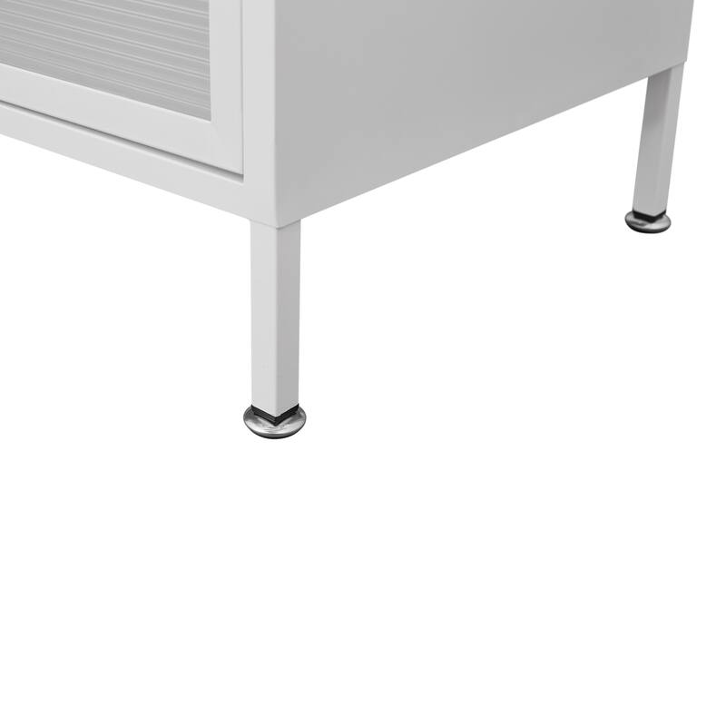 Tall Kitchen Pantry Cabinet Storage Cabinet with 6 Level Flip Door, Pegboard Metal Buffet Cabinet, Anti-Tip Hutch