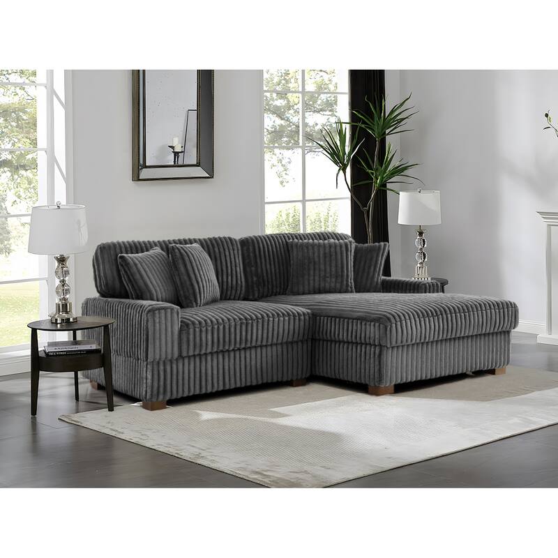118.4"W Plush Modular Sectional Sofa with Pillows
